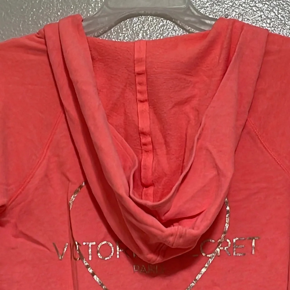 Victoria’s Secret zip up hoodie fluorescent hot pink sz XS (b1) - Picture 15 of 16